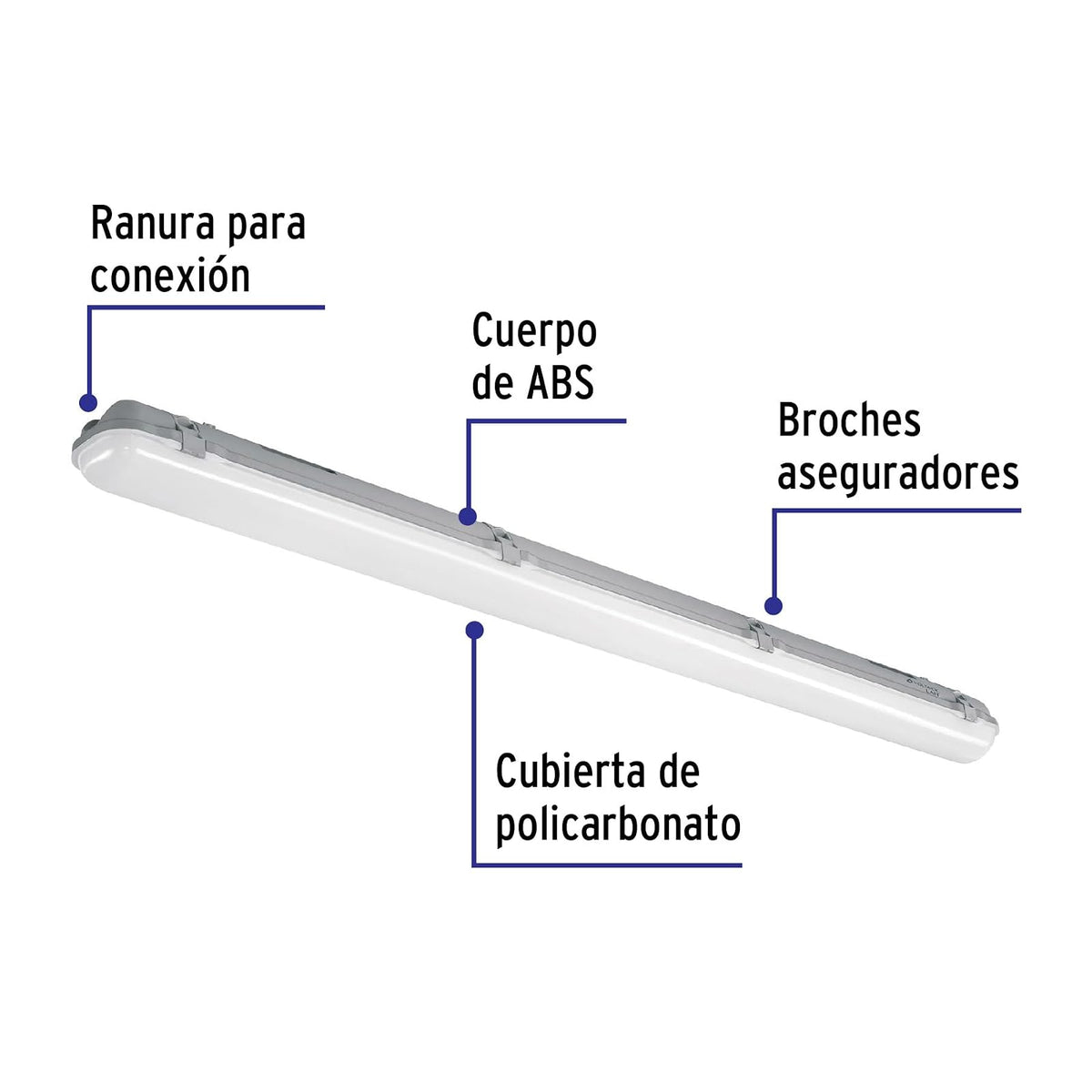 Volteck Lait VAP-001L, Luminario lineal de LED2 x 18 W T8