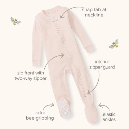 Burt 's Bees Baby Girls' Organic Chevron Sleeper, Color Púrpuro, Talla