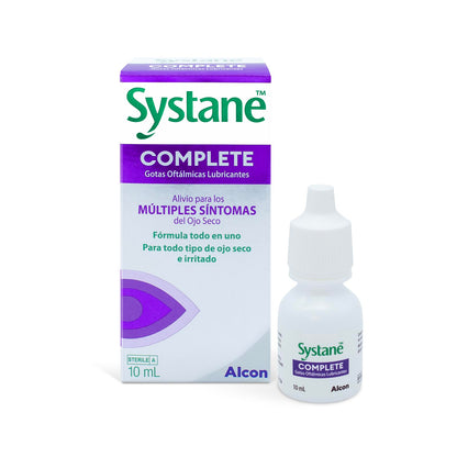 Systane Complete Gotas Oculares para Ojo Seco, Lubricación de Todas las Capas de la Lágrima, Protección Avanzada y Alivio Prolongado, 10 ml