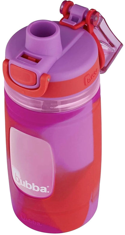 bubba Flo Kids - Botella de Agua para Niños con Manga de Silicona, 16 oz - 0.5 Litros - Lavado de color bayas mixtas - Botella de agua, Lavado de color bayas mixtas