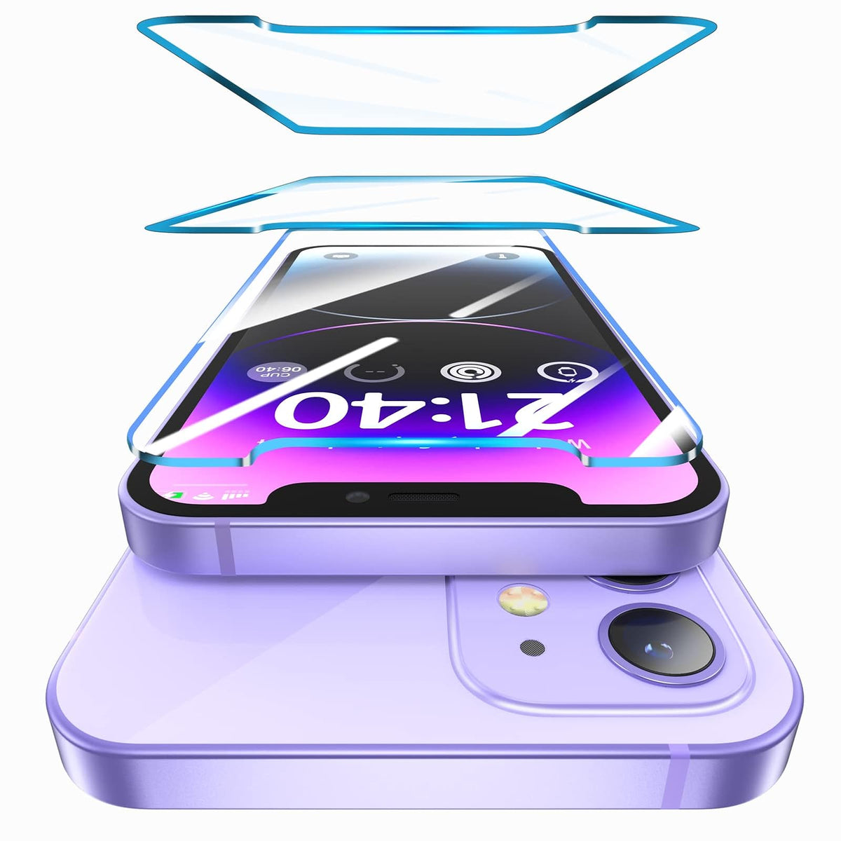 ORIbox Protector de visualización de vidrio para iPhone 12 y iPhone 12 Pro, 3 paquetes de protectores de visualización de vidrio templado transparente HD