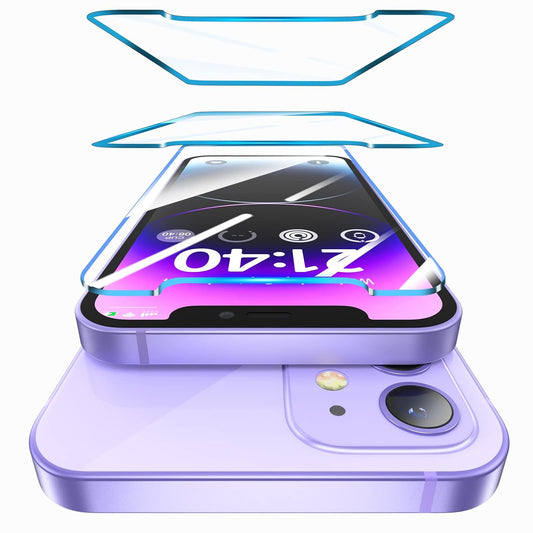 ORIbox Protector de visualización de vidrio para iPhone 12 y iPhone 12 Pro, 3 paquetes de protectores de visualización de vidrio templado transparente HD