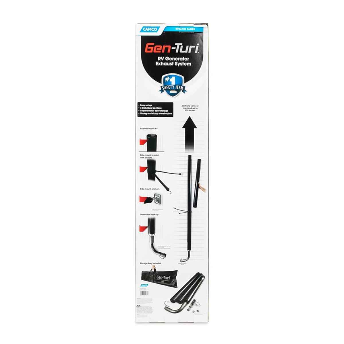 Camco Gen-Turi RV Generator Exhaust Venting System, Reduce Generator Fumes And Noise, Easy To Install And Disconnect (44461)