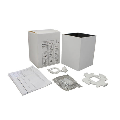 ILLUX Kit Lámpara Sobrepuesta Blanca Negra y Foco Neutro 4000K TL-2918.BNKT40
