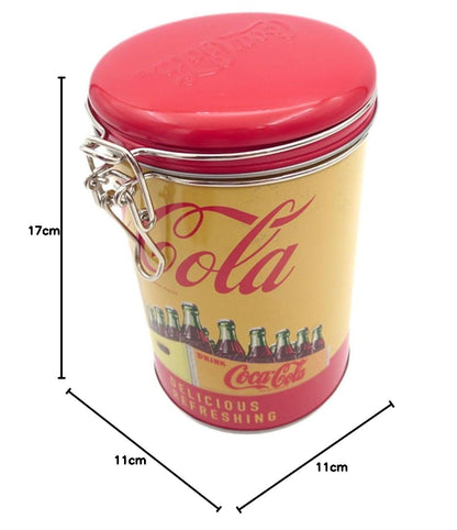 The Tin Box Company Recipiente Almacenamiento Distress Coca-Cola Redondo 4-1/4 x 6-1/2 pulgadas