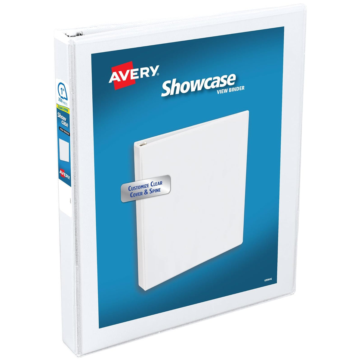 Avery Economy Showcase - Fólder con anillas redondas, 1 unidad, Blanco, 2.54cm (1'') - 2.54cm (1'') - Blanco