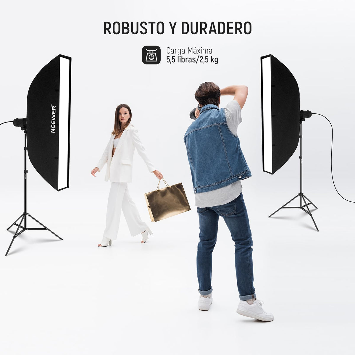 NEEWER Soporte de Luz Fotografica, 7Pies/210cm Aleacion de Aluminio (2 Uds) | Foto Estudio Tripode Stands, para Video, Portrait, Fotografia Iluminacion, para Reflectors, Suave Boxes, Umbrellas