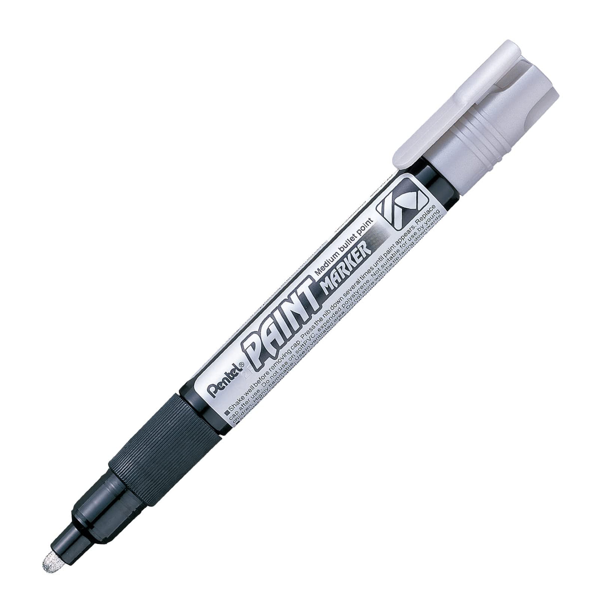 Marcador Permanente Uso Industrial Pentel Plata/12 Piezas-MMP20-Z