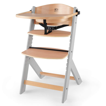 Kinderkraft Enock Silla Alta de Madera Evolutiva, Gris - gris (MU01092)