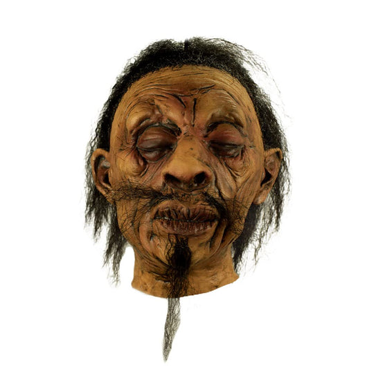 Ghoulish Productions Shrunken Head A - 1, Artículo Decorativo de Craneo Encogido de Brujo, Adorno para Decoración de Halloween de Cabeza Pequeña Ideal para Casa de Terror y Día de Muertos