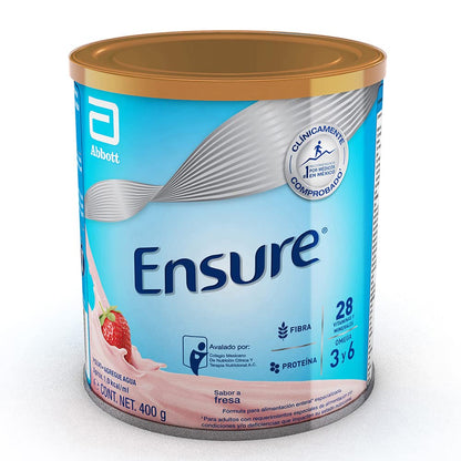 Ensure Advance Vainilla en Polvo 400g, Alimentación Especializada + Clásico Polvo Sabor Fresa 400 g
