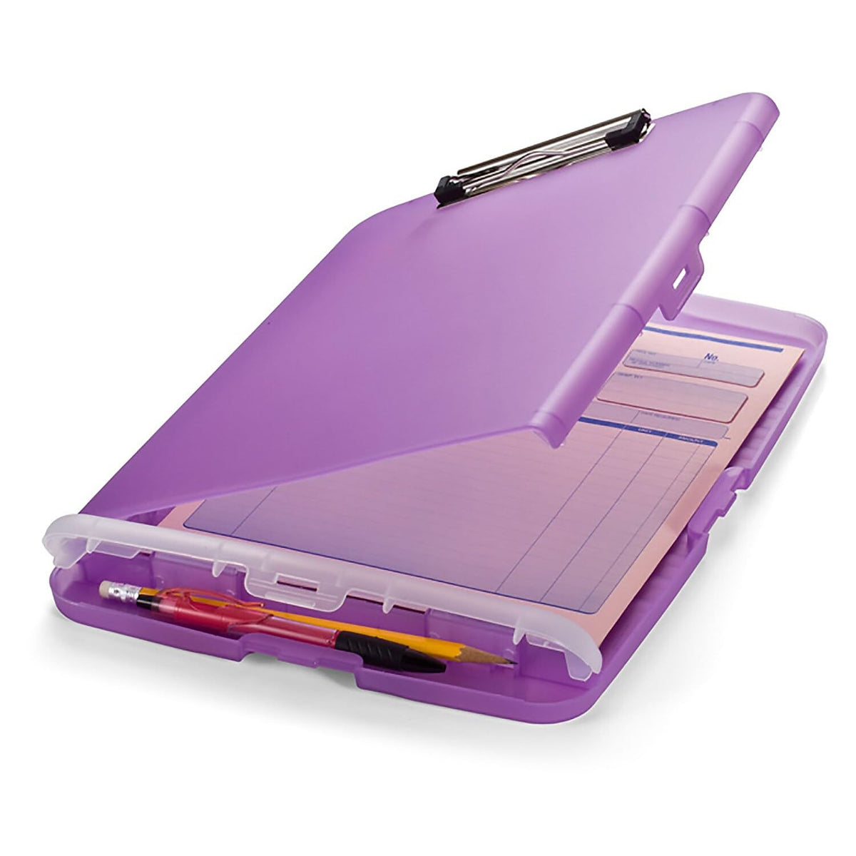 Officemate 83305 Slim Clipboard Storage Box, Translucent Purple