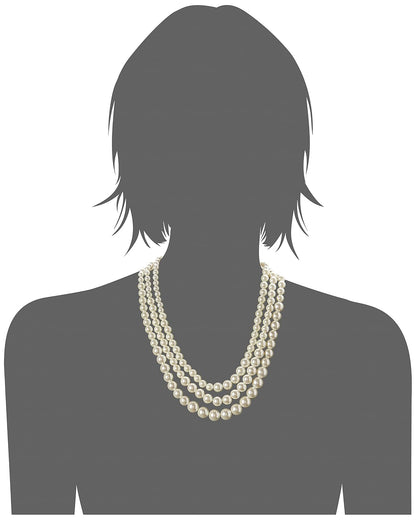 Anne Klein Collar de perlas blancas en tono dorado para mujer