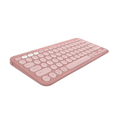 Logitech Pebble Keys 2 K380s, Teclado Bluetooth multidispositivo, accesos directos, estilizado y Portable, Easy-Switch, Windows, macOS, iPadOS, Android, ChromeOS - Rosa