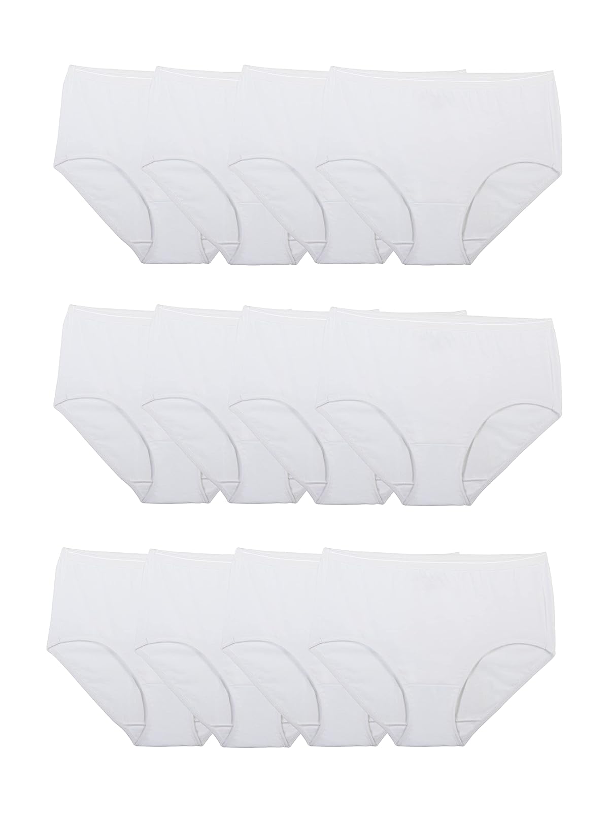 Fruit of the Loom Eversoft Pantaletas de Algodón sin Etiquetas, para Mujer - Brief - Paquete de 12 unidades, color blanco - 6