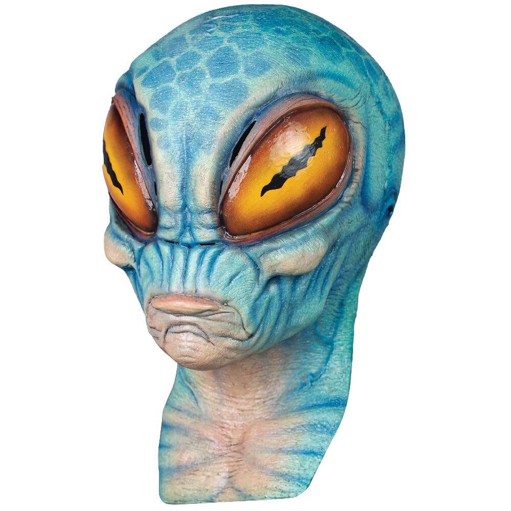 Alien Tetz, Máscara de Marciano Alienigena Celeste, Máscaras de Extraterrestres Aliens del Espacio Ideal para Halloween y Fiestas de Disfraces