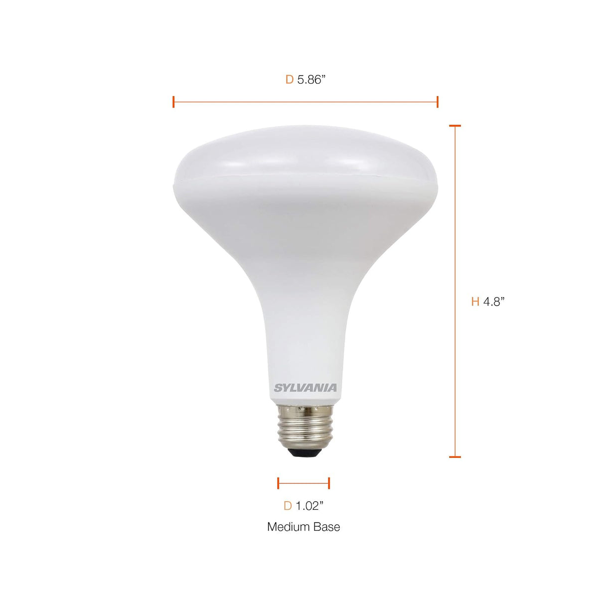 Sylvania BR40 - foco LED de inundación, 13 W, equivalente a 85 W, regulable, 900 lúmenes, 3000 K, blanco, 2 unidades (paquete de 1) (40338)