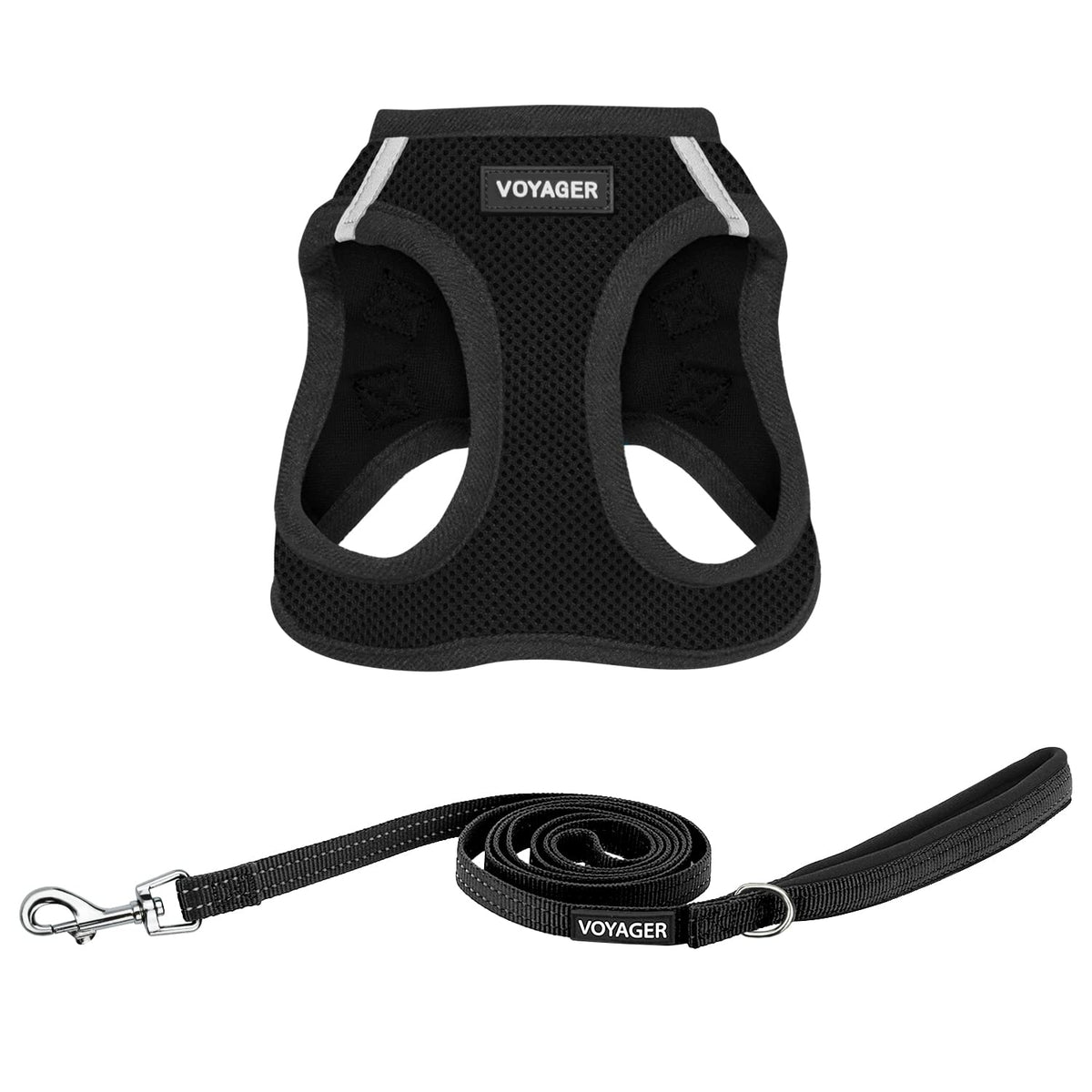 Best Pet Supplies Arnés Voyager Step-In Air para Perro, Todo Clima - S (Chest: 14.5 - 16") - Juego de correa de arnés (negro)