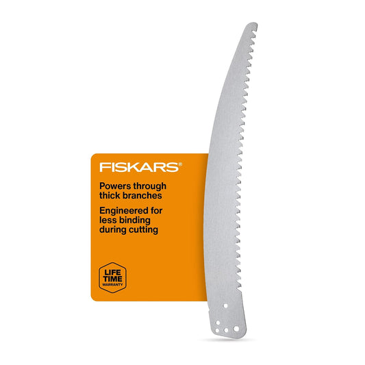 Fiskars - Hoja de sierra de poste de repuesto para sierras de podar y podadoras de árboles, hoja de 15 pulgadas con diseño de dientes estilo motosierra Woodzig