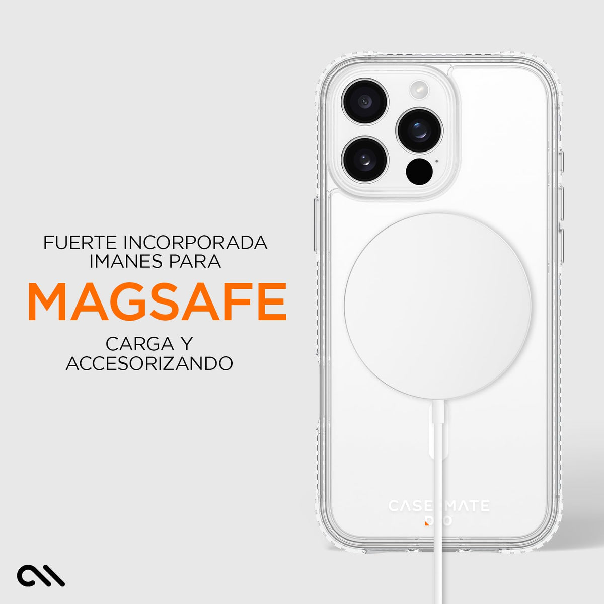 Case-Mate Funda magnética de D3O para iPhone 16 Pro Compatible con MagSafe, Resistente a Prueba de Golpes con protección contra caídas de 16 pies - Transparente