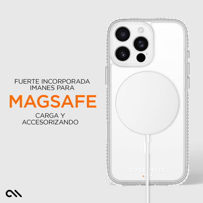 Case-Mate Funda magnética de D3O para iPhone 16 Pro Compatible con MagSafe, Resistente a Prueba de Golpes con protección contra caídas de 16 pies - Transparente