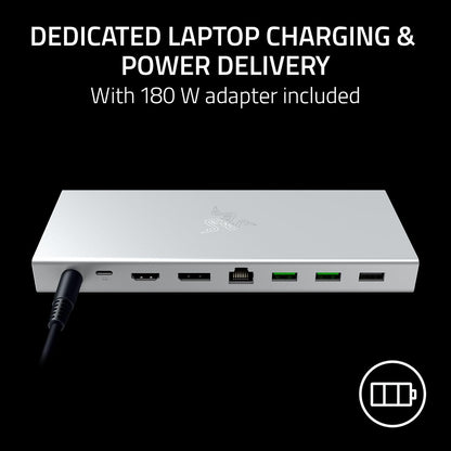 Razer USB 4 Dock – USB Type C 14-in-1 Multiport Adapter Mercury White