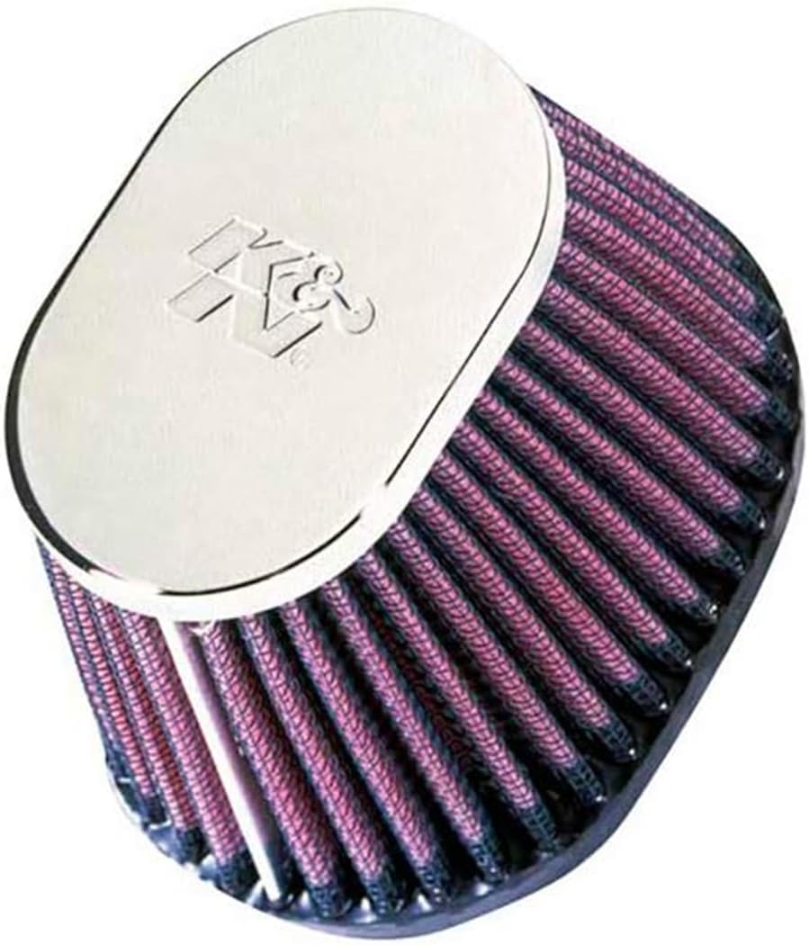 K&N Filtro de aire para motocicleta: filtros de cápsula con abrazadera (paquete de 4) parte superior cromada con brida de 54 mm, se adapta a modelos de motocicleta antiguos CB, KZ, GS, GPZ, XS Filtros de cápsula RC-0984, negro