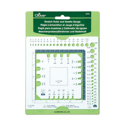 CLOVER 3200 Swatch Ruler & Needle Gauge White