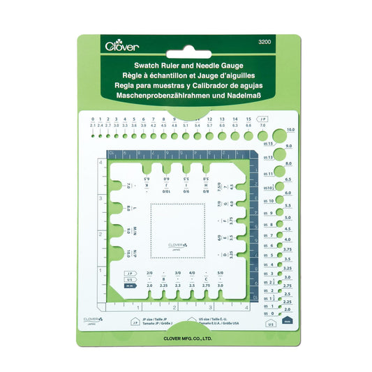 CLOVER 3200 Swatch Ruler & Needle Gauge White