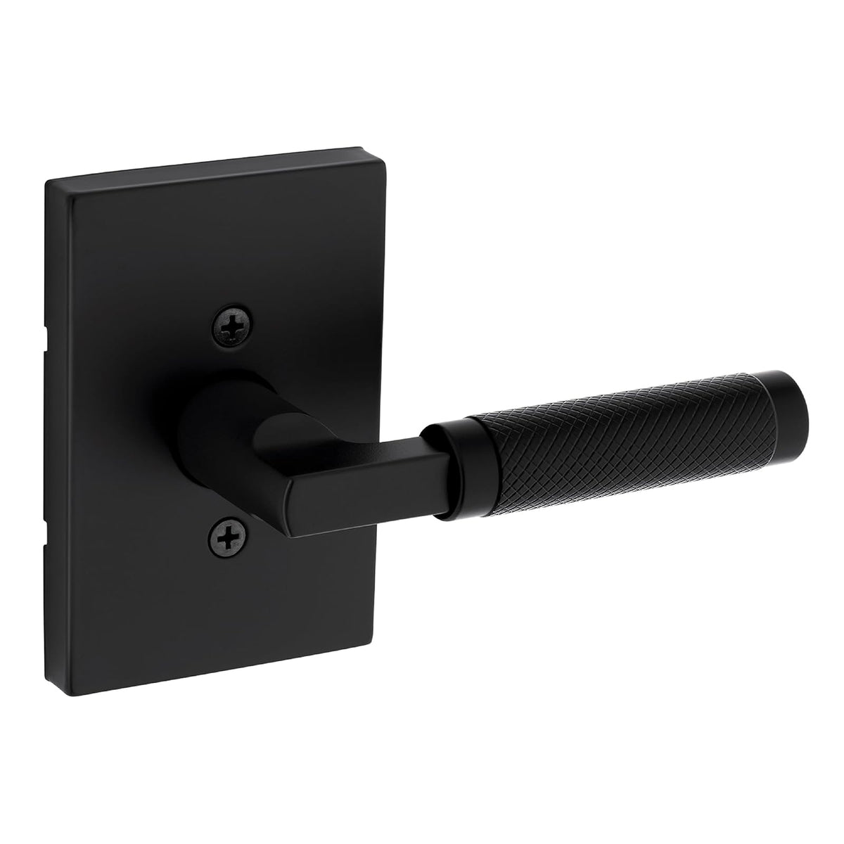 Kwikset Prava Manija para Puerta, Moleteada, Varios Acabados - Mate negro - Maniquí