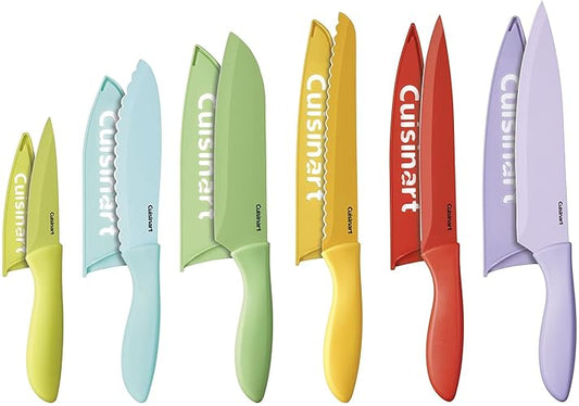 Cuisinart Juego de cuchillos, 12 piezas, multi colores pastel, Una talla, 1