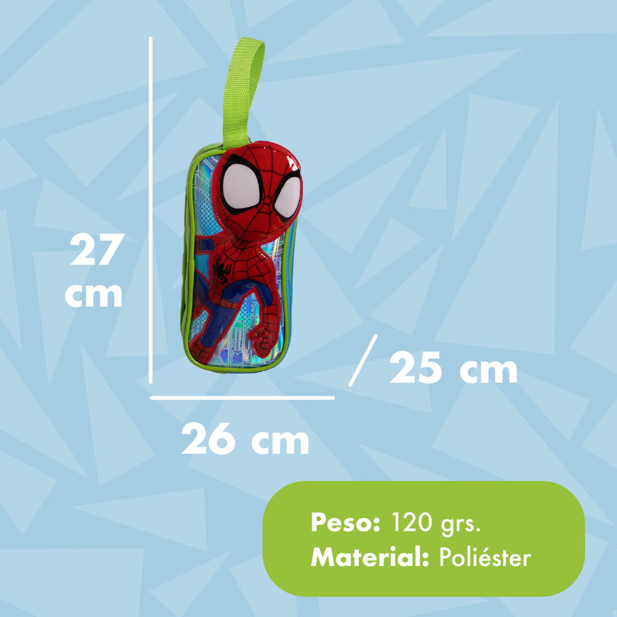 Ruz Lapicera Triple Infantil y Preescolar | Spidey y Sus Amigos | 100% Poliéster | Estuche de Poliéster para Niños con Compartimentos y Cremallera Resistente | Recomendado desde 3 años
