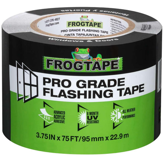 FrogTape - Cinta intermitente de grado profesional para ventanas y puertas | Cinta intermitente resistente a los rayos UV con calcomanía acrílico reposicionable, 10 mils, resistente a la intemperie