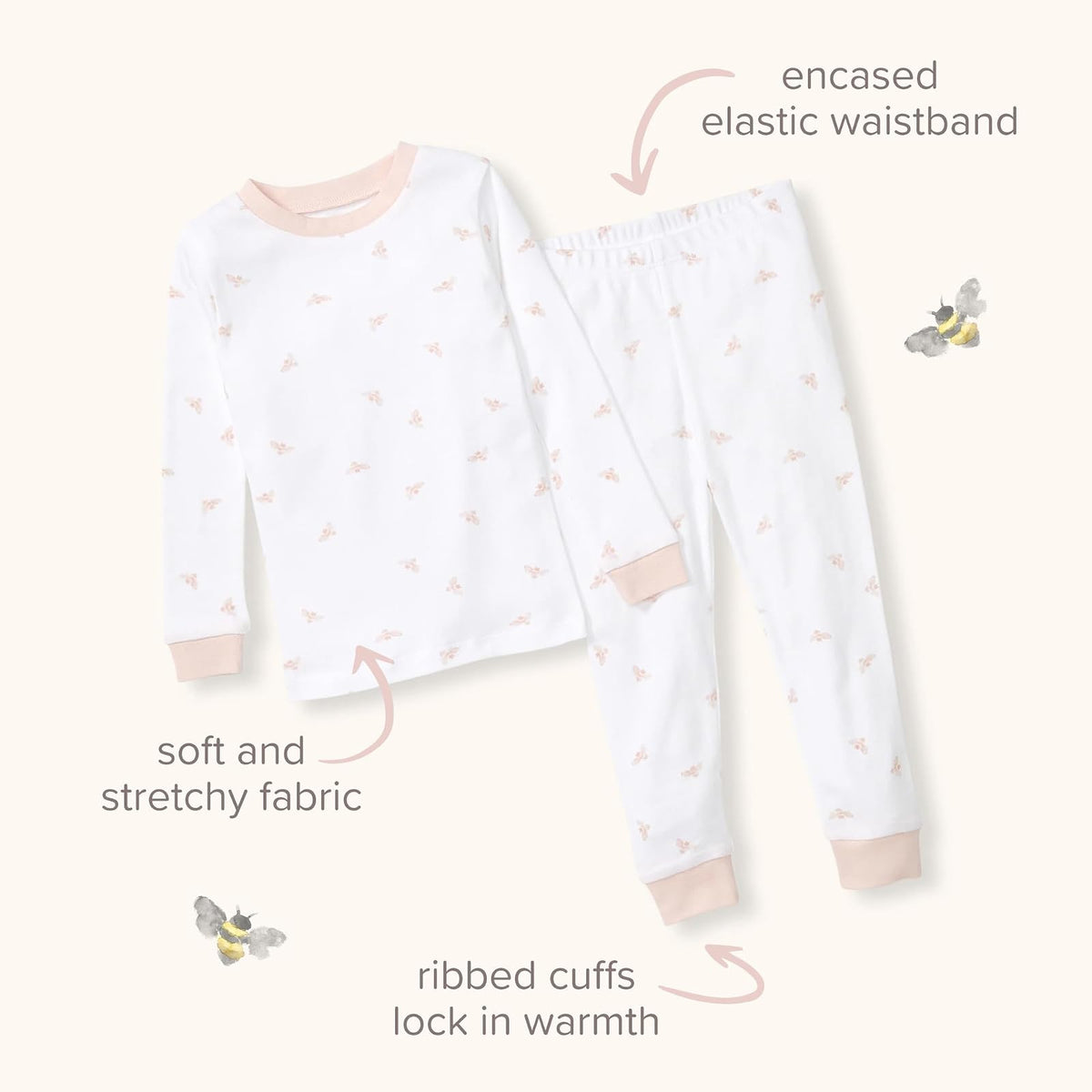 Burt's Bees Baby Pajamas, tee and Pant 2-Piece PJ Set, 100% Organic Cotton Juego de Pijama Niñas