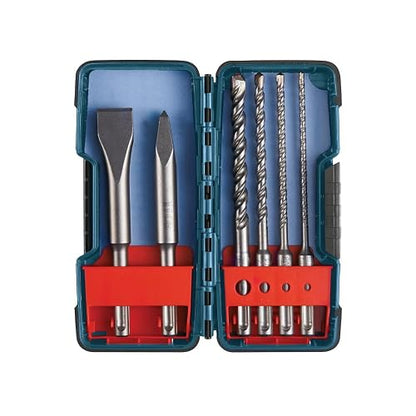 Bosch HCST006 SDS-plus Juego de Brocas Intercambiables para Mampostería, Cinceles y Carburo, 6 piezas