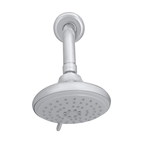 URREA 3036B Regadera de cebolla con 5 Funciones con Brazo y Chapetón, Acabado Cromo