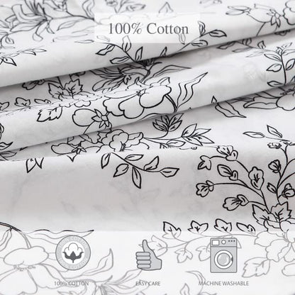 Stone Cottage - Juego de sábanas matrimoniales, Juego de Ropa de Cama de percal de algodón, Juego de Cama Ideal crujiente y Fresco (Hawley Floral, matrimonial)