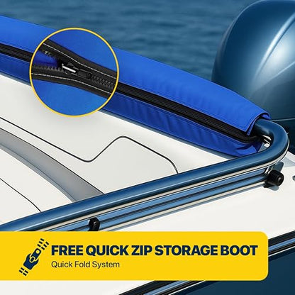 Seal Skin - Tapas bimini de 3 lazos y 4 lazos para barcos, cubierta de tela de grado marino 600D, impermeable y duradera con correas, accesorios de montaje y botas de almacenamiento