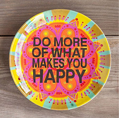 Natural Life MPLT027 Plato de melamina, tamaño Mini, Do More Happy