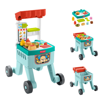 Fisher-Price Ríe y Aprende Andadera para Bebés Carro de Snacks 4 en 1 para bebés de 6 Meses en adelante