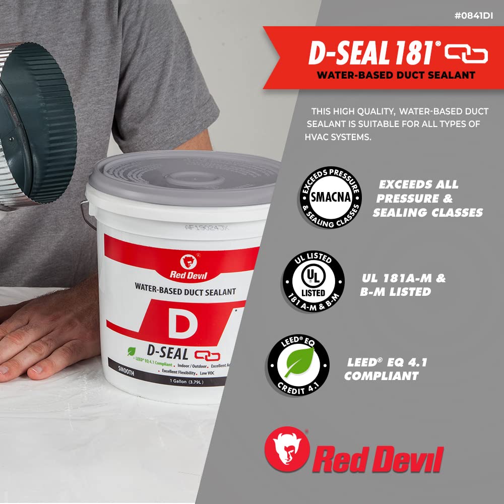 Red Devil 0841DS RD-DS 181 Tub Acrylic Duct Sealant, Gray