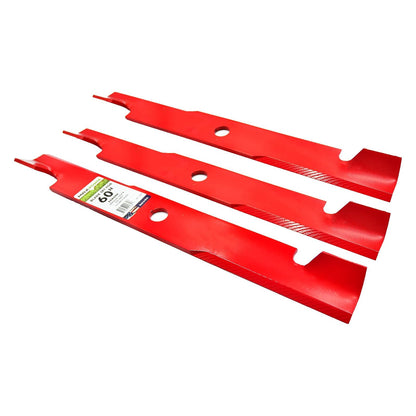 Maxpower 561139B - Juego de 3 Cuchillas Resistentes para Corte Exmark de 60 Pulgadas, sustituye al número OEM 103-6403, 103-6403-S, Rojo