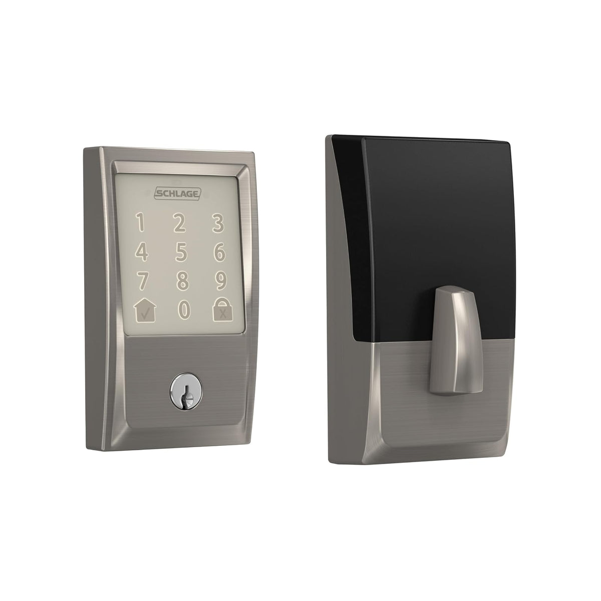 Schlage Encode Cerrojo de Seguridad con WiFi - Lock Only - Century - Níquel Satinado