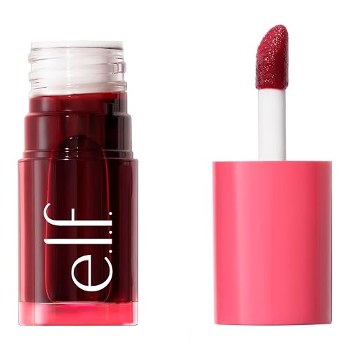 e.l.f. Cosmetics Sheer For It Rubor Líquido Traslúcido Rojo Clásico | Left On Red, Con Acabado Natural y Luminoso, Fórmula Ligera de Larga Duración, Vegano y Libre de Crueldad Animal