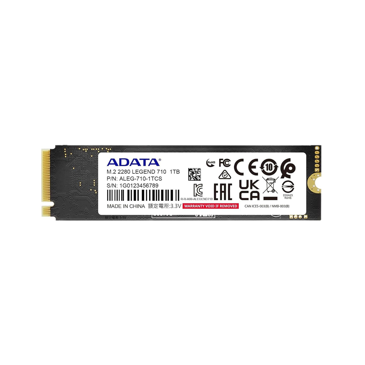 ADATA SSD Legend 710 512GB PCIe Gen3 x4 M.2 NVMe 2100MB/S1.3 2280 ALEG-710-512GCS