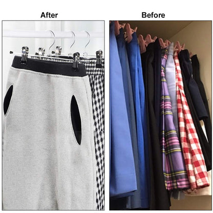 NORTHERN BROTHERS - Perchas para Pantalones con Clips, Paquete de 20 Unidades, Colgador de Metal Ajustable, Perchas para Falda con Clips, Perchas para Ahorrar Espacio para Jeans