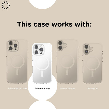 PopSockets - Funda para iPhone 16 Pro Compatible con MagSafe, Funda de teléfono para iPhone 16 Pro, Compatible con Carga inalámbrica, Solo Funda, Bonito Brillo