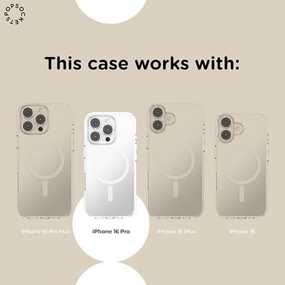 PopSockets - Funda para iPhone 16 Pro Compatible con MagSafe, Funda de teléfono para iPhone 16 Pro, Compatible con Carga inalámbrica, Solo Funda - ámbar