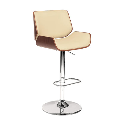 Armen Living London - Taburete de Bar Giratorio de Piel sintético Moderno de Mediados de Siglo, para mostrador de Isla de Cocina, Altura de Asiento Ajustable de 24 a 33 Pulgadas, Color Crema