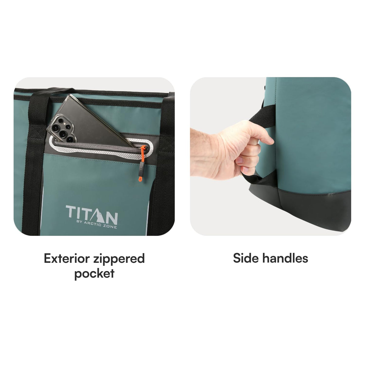 Titan by Arctic Zone - Bolsa térmica de lado suave, bolsa aislada con asa, correa de hombro y cierre para almuerzo, picnic y viajes, capacidad de 30 latas